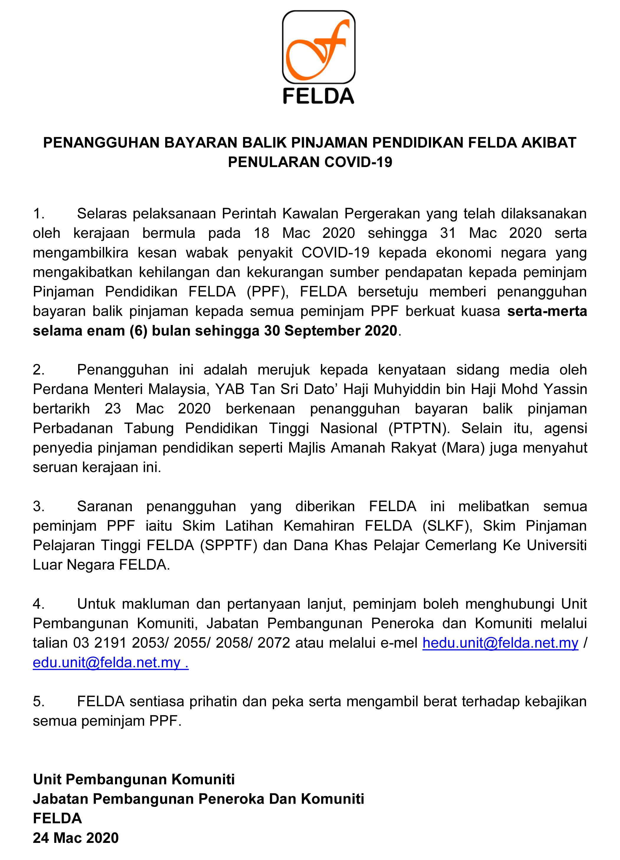 Notis Tangguh Bayar PPF