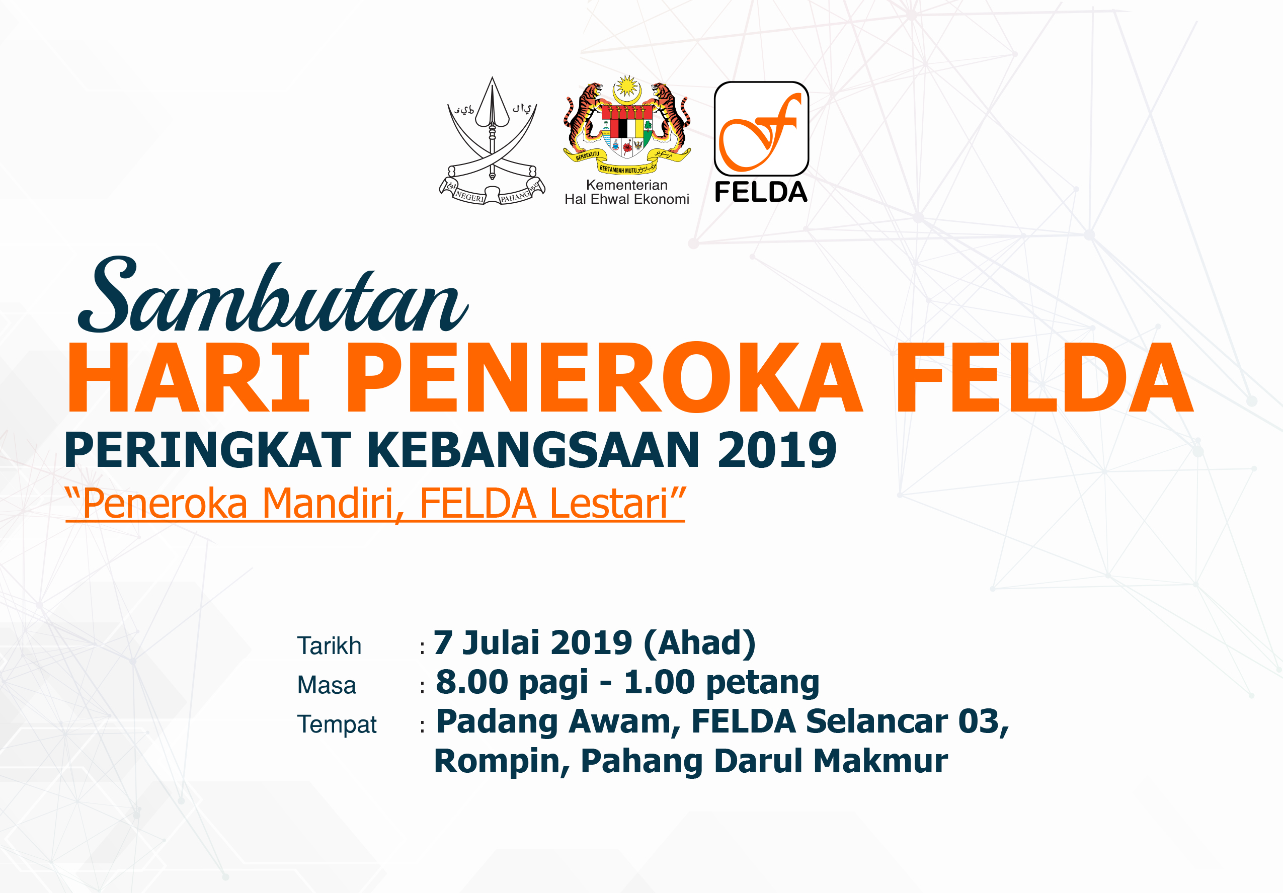 Kad Jemputan Hari Peneroka FELDA 2019 backdrop1