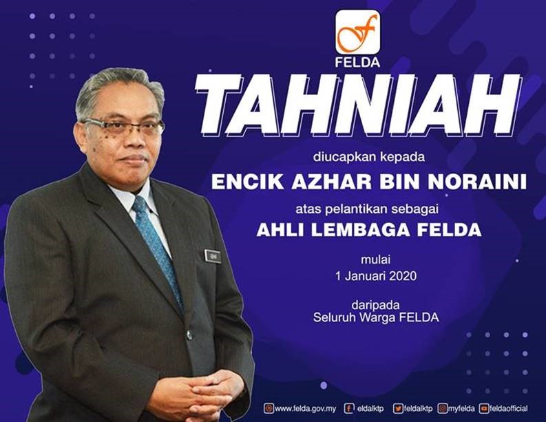 PELANTIKAN WAKIL KEMENTERIAN HAL EHWAL EKONOMI MEA SEBAGAI AHLI LEMBAGA FELDA