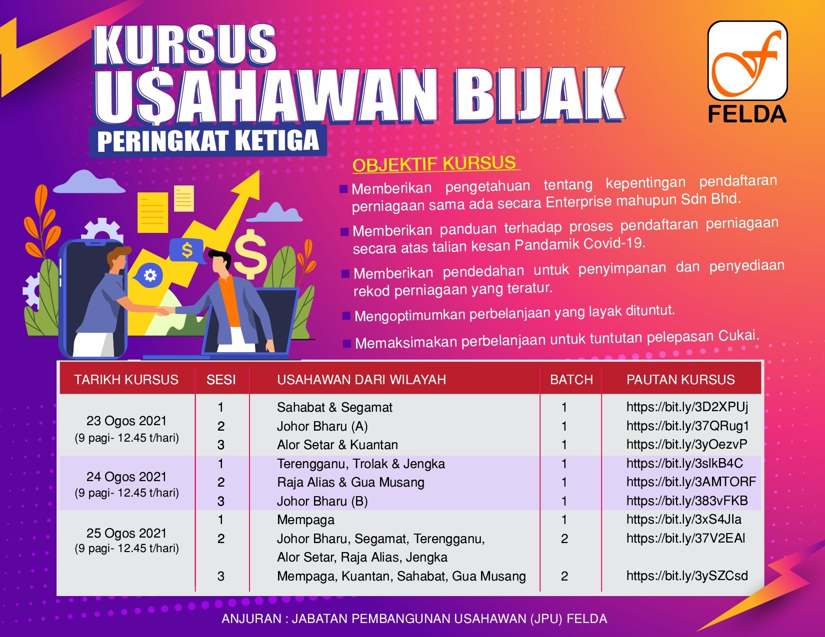 Felda Kursus Usahawan Bijak Atas Talian Batch Ke 3